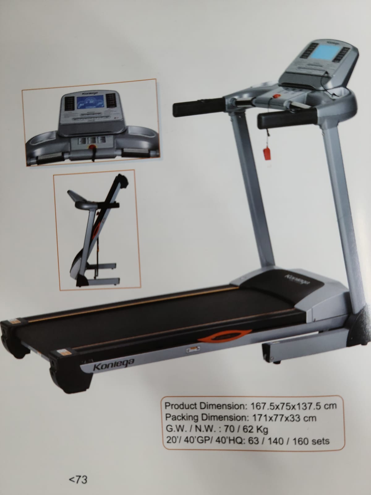 Motorized Treadmill KPOWER KD242D-C- 3.0 HP - Black